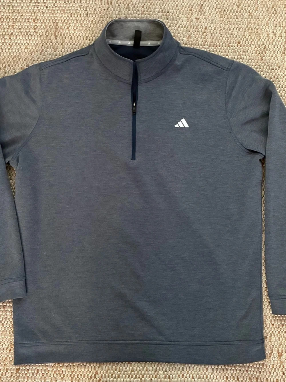 EUC Adidas Men's Quarter Zip Pullover Large Athletic Golf Training Sweatshirt